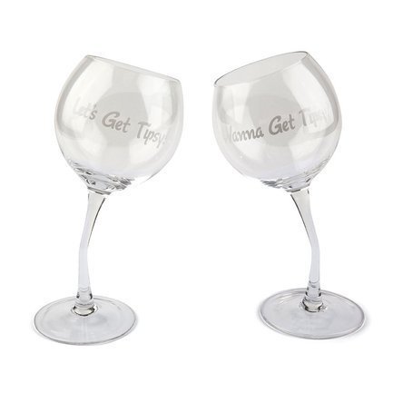   Tipsy Wine Glass Pair (355 ), 2 .