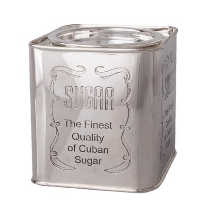 Емкость для сахара, 10х10х12 см, серебряная 9626 SUGAR Roomers