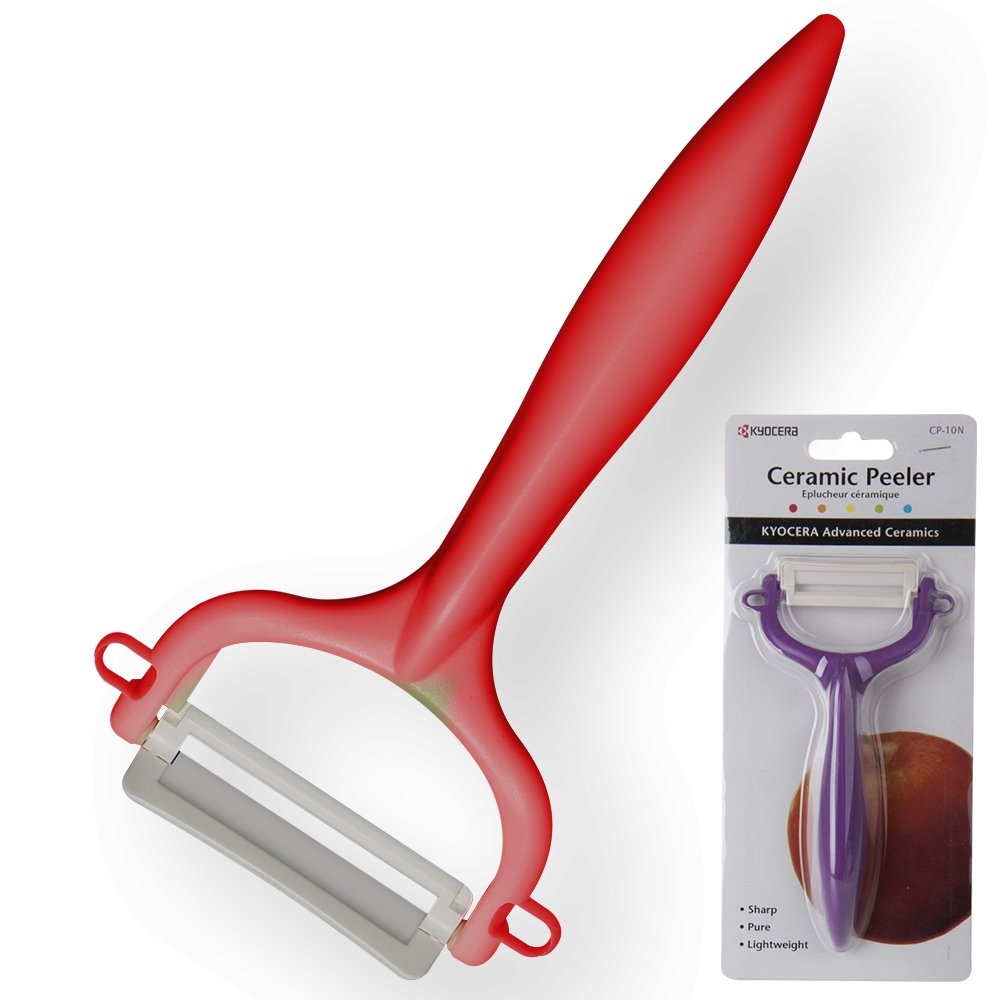 Kyocera Ceramic Y-Peeler, Red (CP-10-NRD)