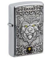 ZIPPO  Wolf Emblem   Brushed Chrome, 36x13x57 , 